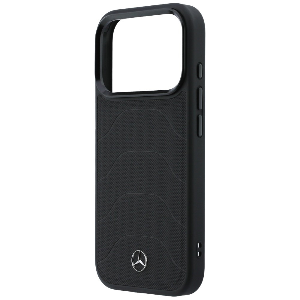 Etui Mercedes Leather Mesh with Bow Line MagSafe do Apple iPhone 17 Pro czarny