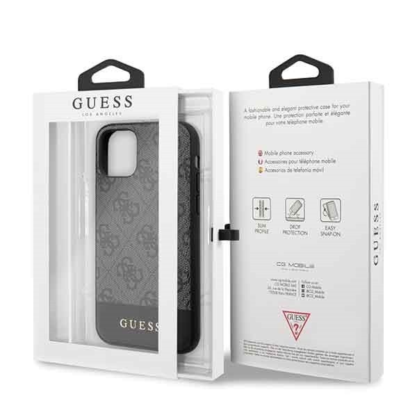 Guess GUHCN61G4GLGR iPhone 11 grey hard case 4G Stripe Collection