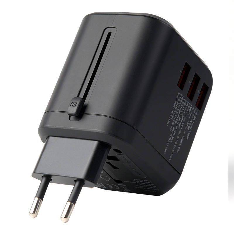 Choetech PD5008 travel charger 3xUSB-A, 1xUSB-C, GaN, 30W, US/EU/UK/AU (black)