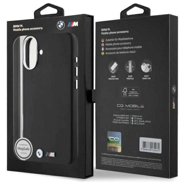 BMW BMHMP16M23PMWK Apple iPhone 16 Plus hardcase M Smooth Full Wrapped Metal MagSafe black