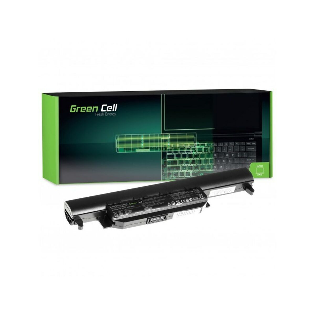 Notebook Battery Green Cell AS37 Black 4400 mAh