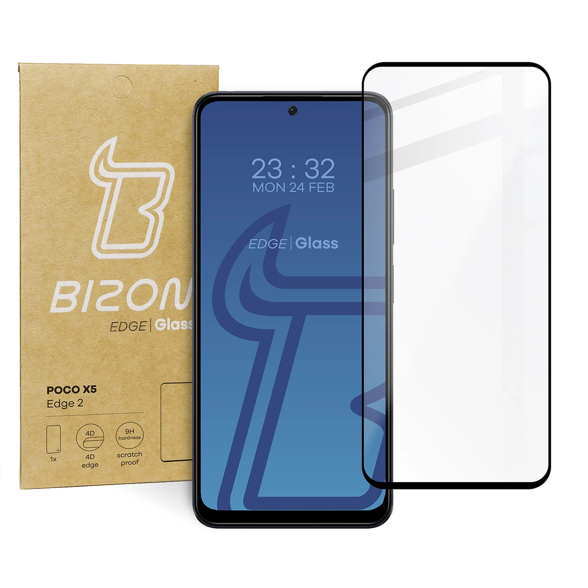 Bizon Glass Edge 2 Xiaomi Poco X5 Redmi Note 12 4G/5G black