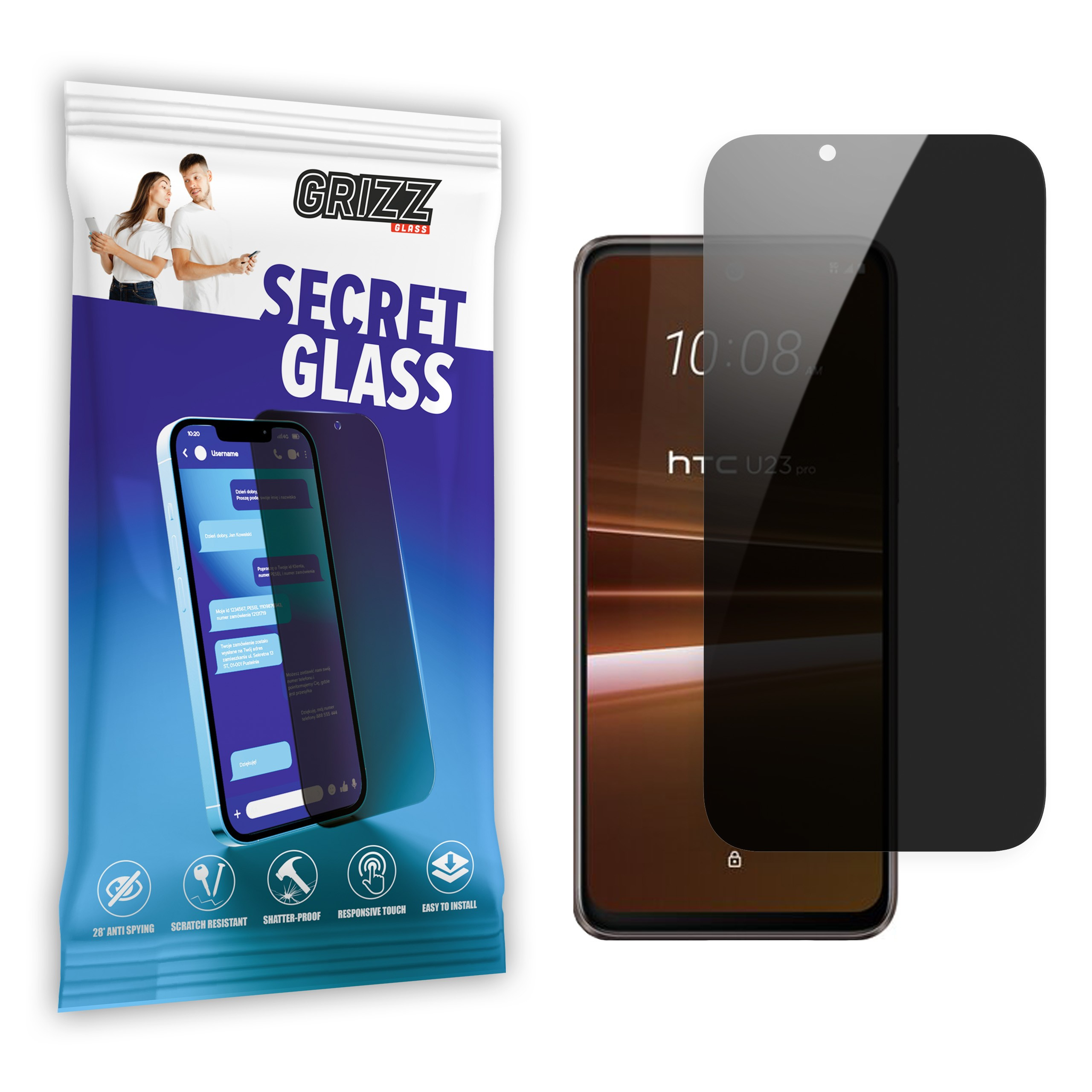 GrizzGlass SecretGlass HTC U23 Pro