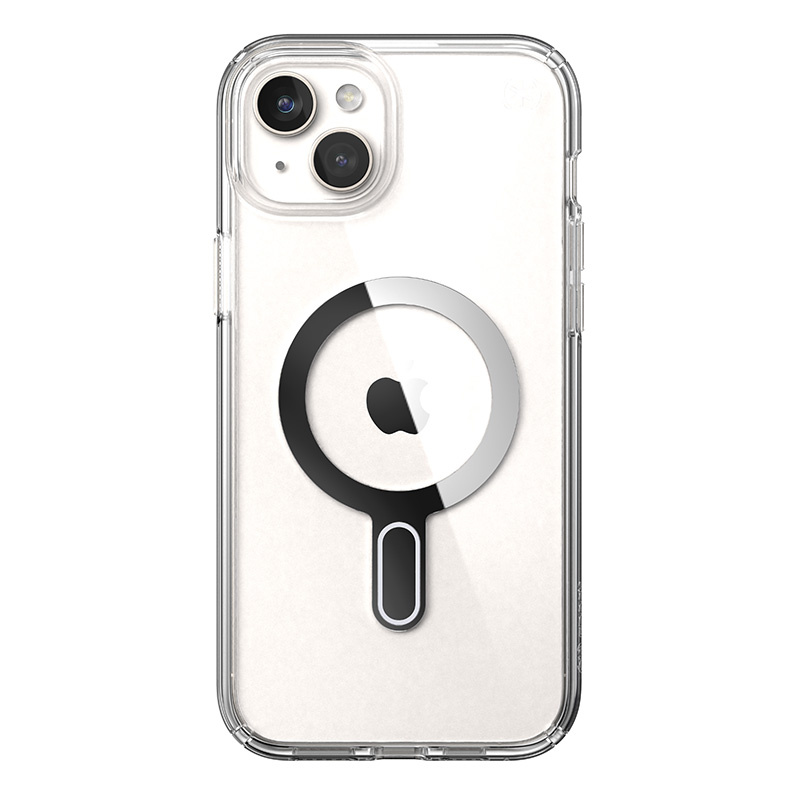 Speck Presidio Perfect-Clear ClickLock MagSafe Apple iPhone 15 Plus (Clear/Chrome Finish/Serene Silver)