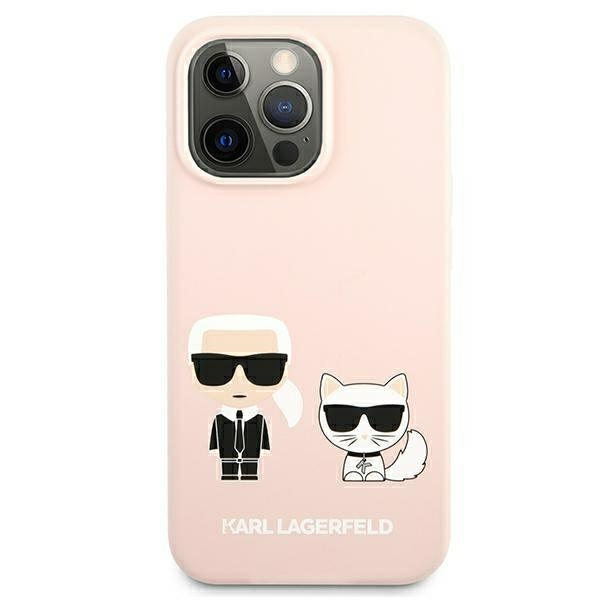 Karl Lagerfeld KLHMP13XSSKCI Apple iPhone 13 Pro Max hardcase light pink Silicone Ikonik Karl & Choupette Magsafe