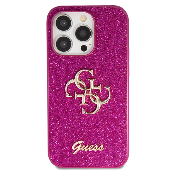 Guess GUHCP15LHG4SGU Apple iPhone 15 Pro hardcase Glitter Script Big 4G purple