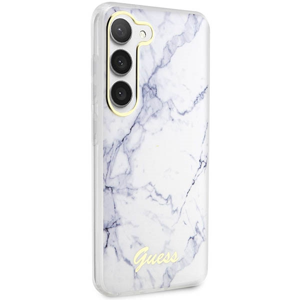 Guess GUHCS23MPCUMAH Samsung Galaxy S23+ Plus white hardcase Marble
