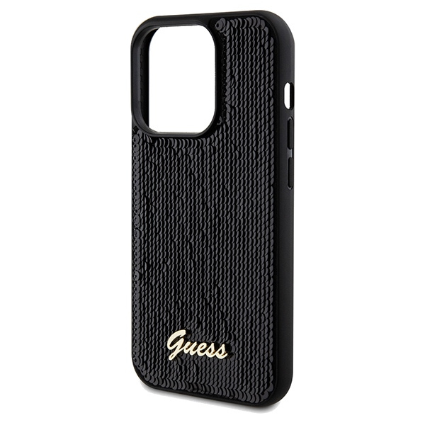 Guess GUHCP14LPSFDGSK Apple iPhone 14 Pro hardcase Sequin Script Metal black