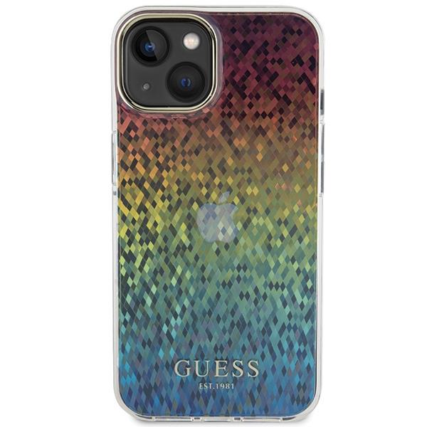 Guess GUHCP15SHDECMI Apple iPhone 15 hardcase IML Faceted Mirror Disco Iridescent multicolor