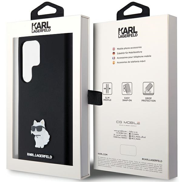 Karl Lagerfeld KLHCS23LSMHCNPK Samsung Galaxy S23 Ultra hardcase Silicone Choupette Metal Pin black