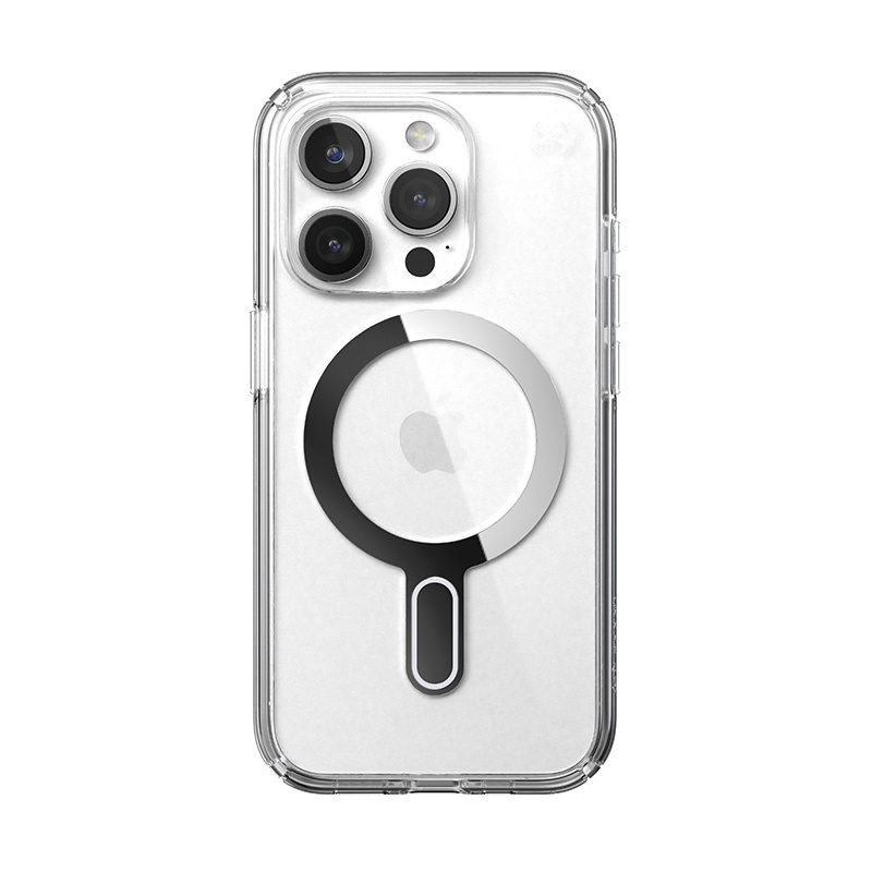Speck Presidio Perfect-Clear ClickLock MagSafe Apple iPhone 15 Pro (Clear/Chrome Finish/Serene Silver)