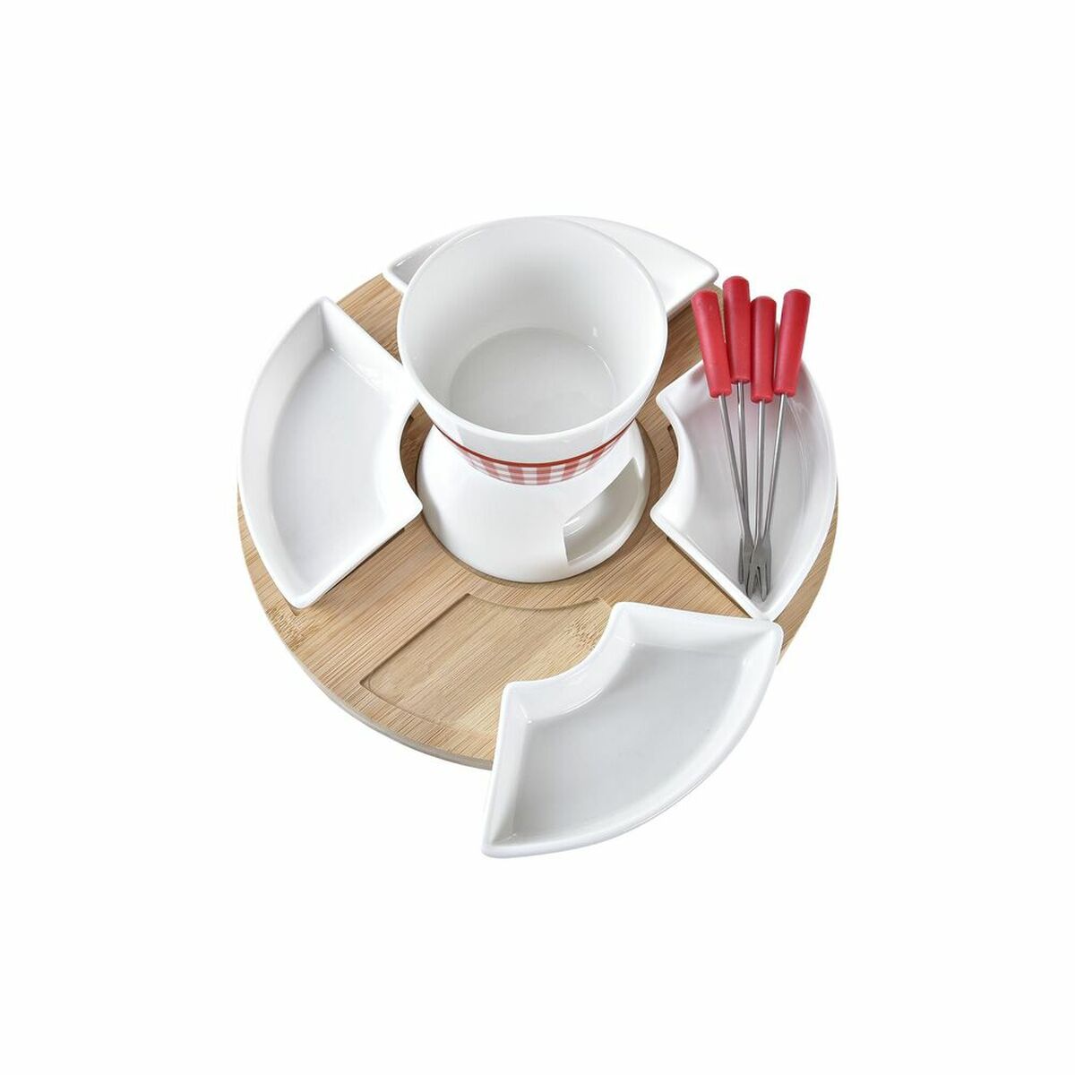 Fondue DKD Home Decor Red 26,5 x 26,5 x 1,5 cm (10 pcs)