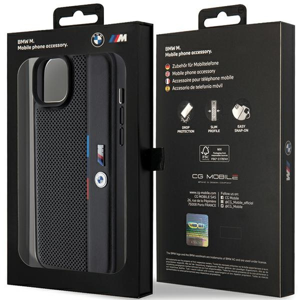 BMW BMHCP15M23PUPVK Apple iPhone 15 Plus / 14 Plus hardcase Perforated Tricolor Line black