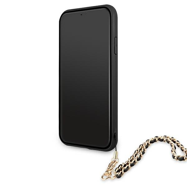 Guess GUHCN61SASGBK Apple iPhone 11 black hardcase Saffiano Chain