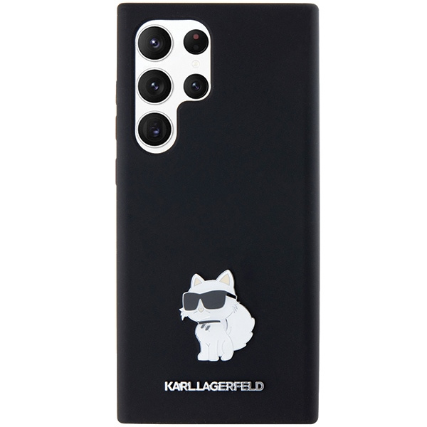 Karl Lagerfeld KLHCS23LSMHCNPK Samsung Galaxy S23 Ultra hardcase Silicone Choupette Metal Pin black
