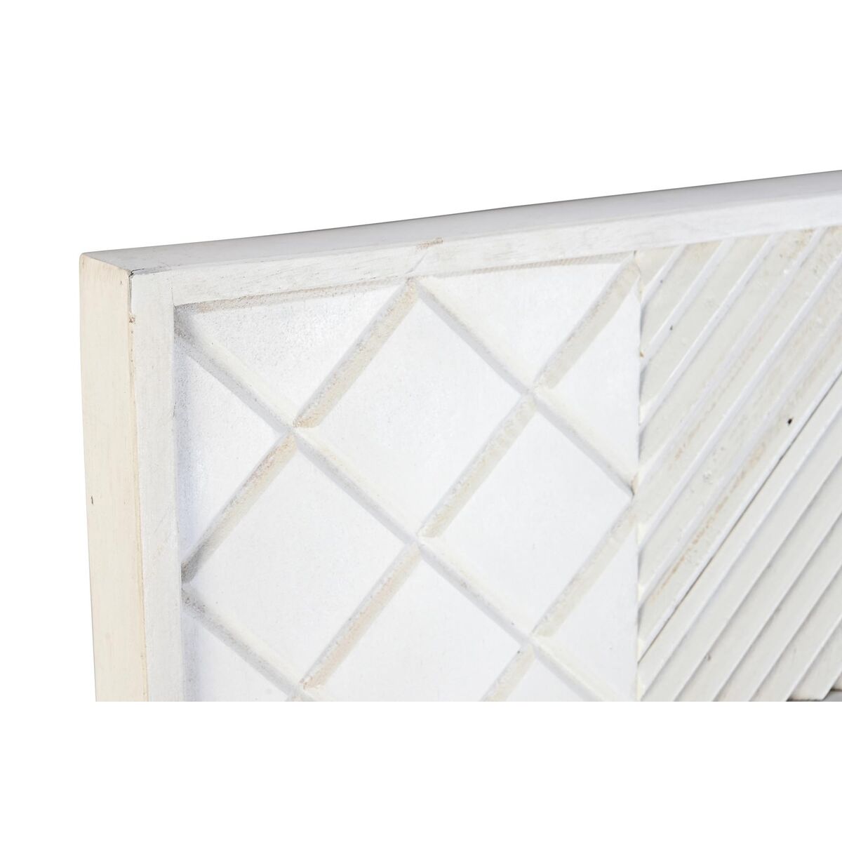 Wall mirror DKD Home Decor 154 x 4 x 94 cm Wood White Mango wood Rhombus Modern