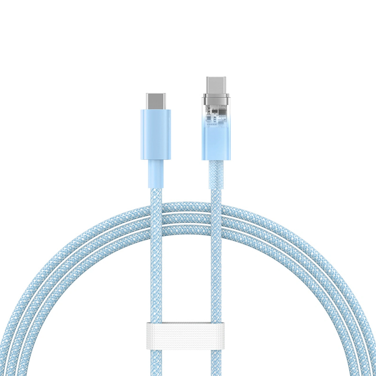 Kabel Baseus Explorer 100W USB-C - USB-C z inteligentnym czujnikiem temperatury 1m niebieski