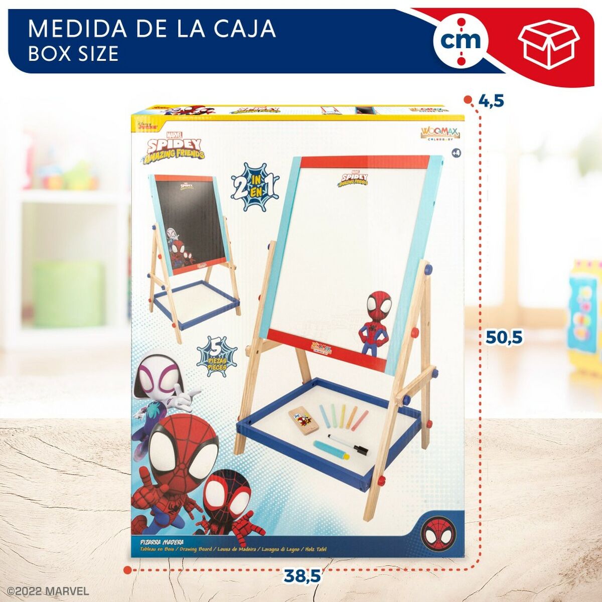 Tablica 2 w 1 Spidey 5 Części 40 x 64,5 x 31,5 cm 4 Sztuk