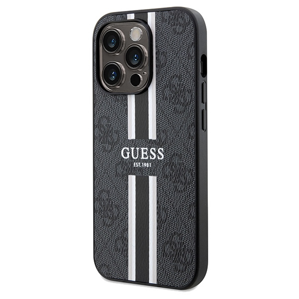 Guess GUHMP15XP4RPSK Apple iPhone 15 Pro Max hardcase 4G Printed Stripes MagSafe black
