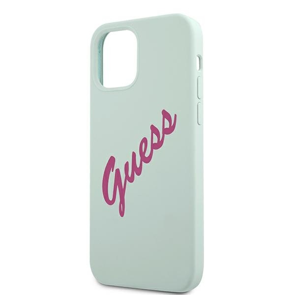 Guess GUHCP12MLSVSBF Apple iPhone 12/12 Pro blue fuschia hardcase Silicone Vintage