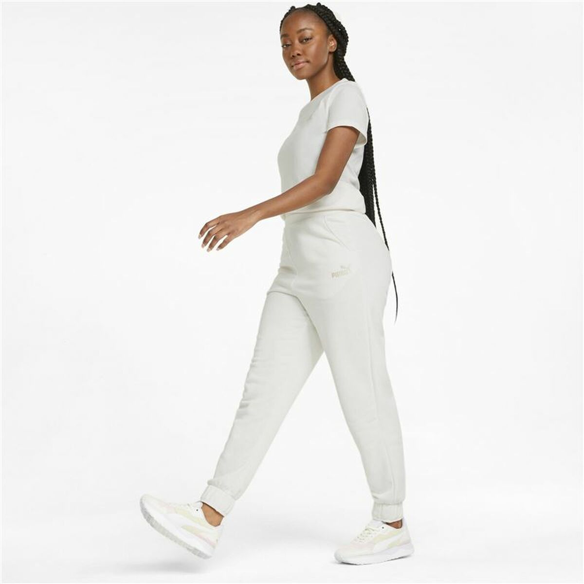 Long Sports Trousers Puma Embroidery High Moutain White Lady Long Sports Trousers Puma Embroidery High Moutain White Lady