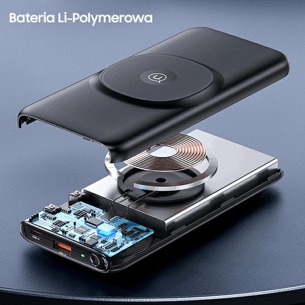 USAMS Powerbank PB62 10000mAh 20W QC3.0+PD Magnetic Wireless Fast Charge black 10KCD17101 (US-CD171)