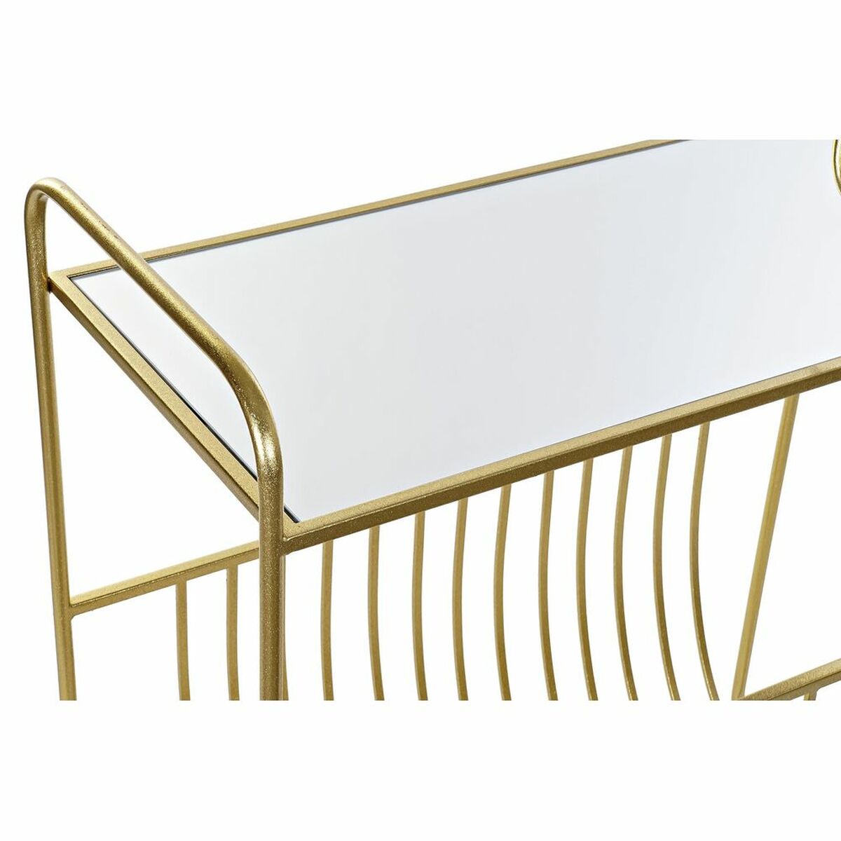 Zeitschriftenkorb DKD Home Decor Spiegel Gold Metall (76 x 35 x 83 cm)
