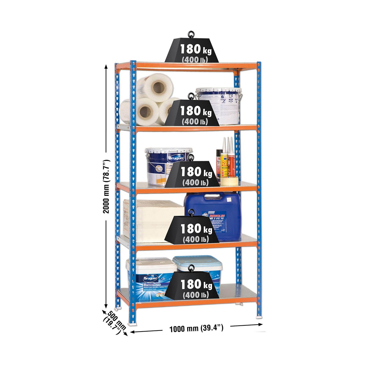 Shelves Simon Rack Simonclick Plus 5/500 900 kg Metal 5 Shelves (200 x 100 x 50 cm)