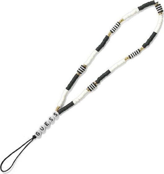 Guess GUSTBCKH Phone Strap Heishi Beads black-white