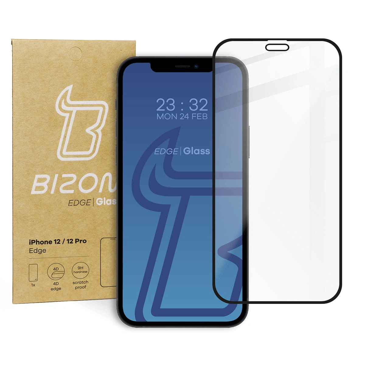 Bizon Glass Edge Apple iPhone 12 / 12 Pro black