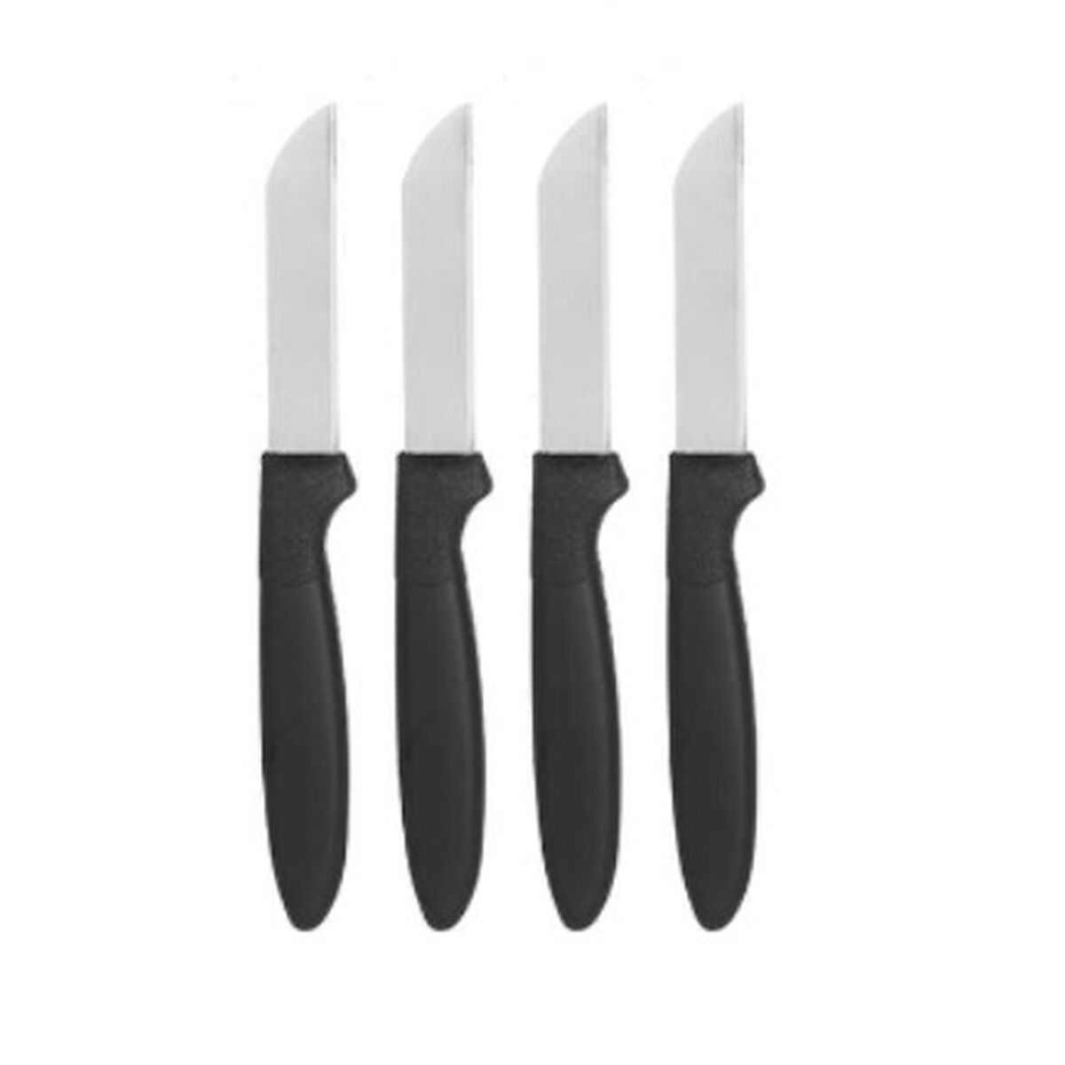 Peeler Knife Set Black Silver Stainless steel Plastic 17,2 cm (12 Units)