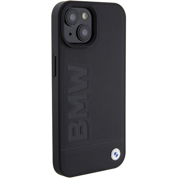 BMW BMHCP15SSLLBK Apple iPhone 15 Leather Hot Stamp black