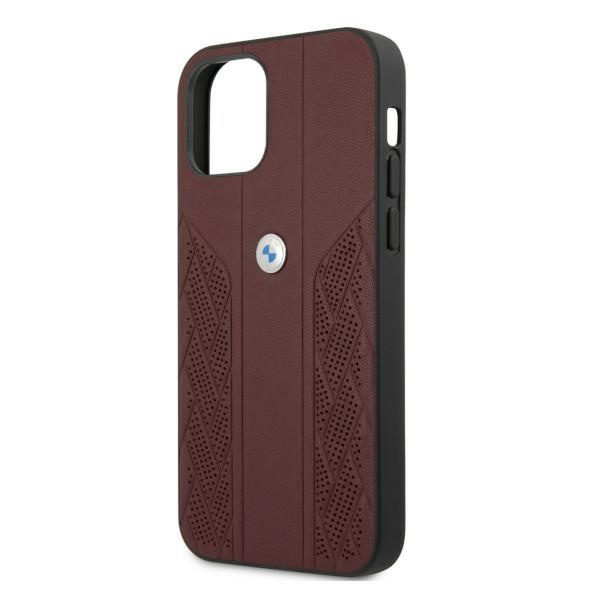 BMW BMHCP12MRSPPR Apple iPhone 12/12 Pro red hardcase Leather Curve Perforate