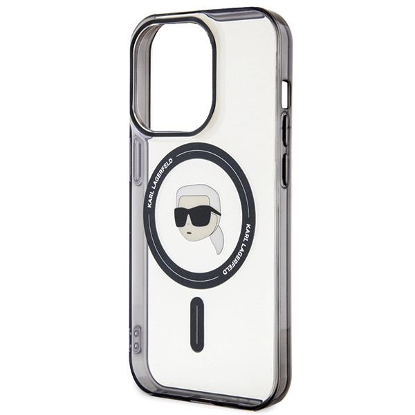 Karl Lagerfeld KLHMP15LHKHNOTK Apple iPhone 15 Pro hardcase IML Karl`s Head MagSafe transparent