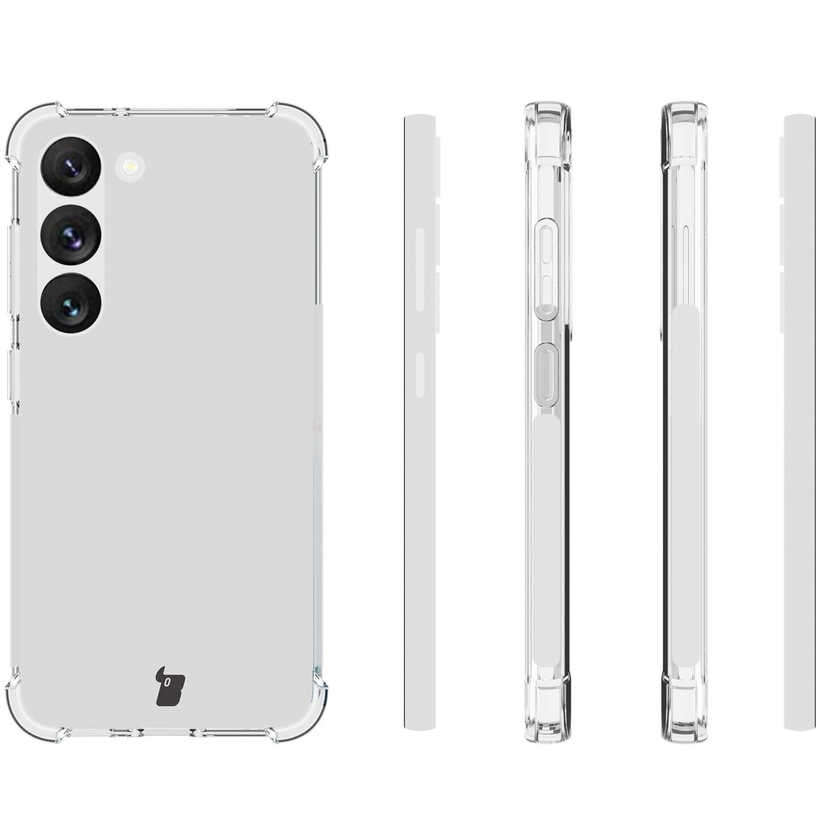 Bizon Case Clear Pack case + 2x screen glass + lens glass Samsung Galaxy S23 clear