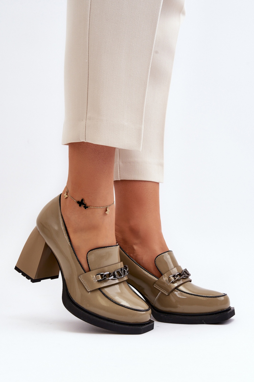  Block heel pumps model 193347 Step in style  green