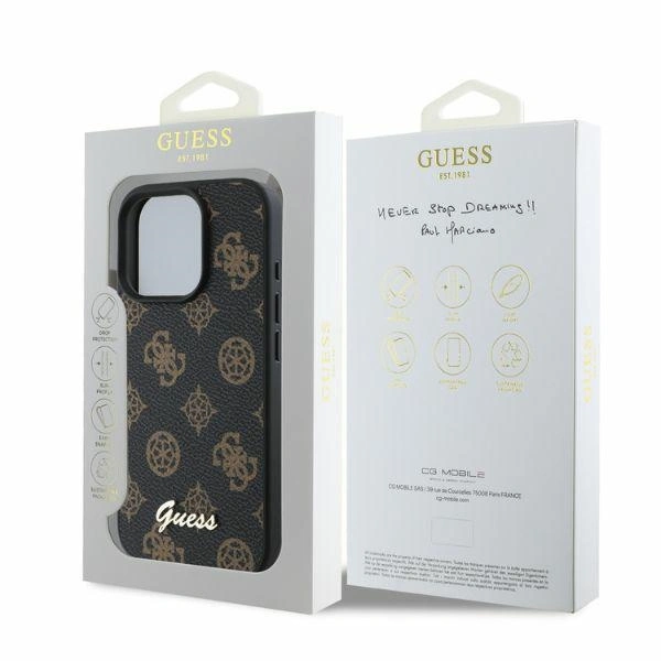 Case Guess GUHMP16XPGPYSK Apple iPhone 16 Pro Max hardcase Peony Script MagSafe black