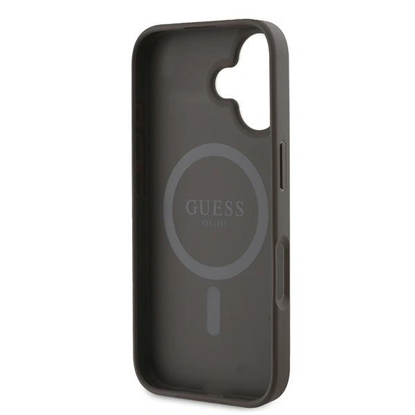 Guess GUHMP16MP4RPSW Apple iPhone 16 Plus hardcase 4G Printed Stripes MagSafe brown