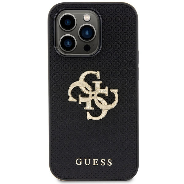 Guess GUHCP15XPSP4LGK iPhone 15 Pro Max czarny/black hardcase Leather Perforated 4G Glitter Logo