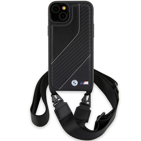 BMW BMHCP15S23PSCCK Apple iPhone 15 / 14 / 13 hardcase M Edition Carbon Stripe & Strap black
