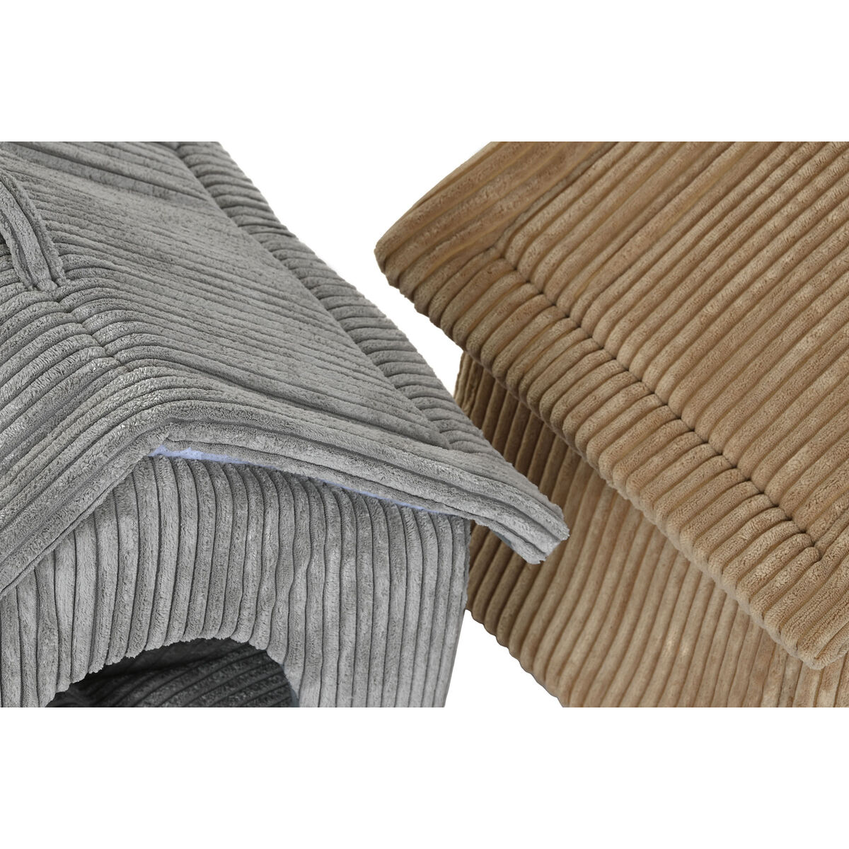 Pet bed DKD Home Decor 40 x 33 x 38 cm 48 x 37 x 40 cm Grey Camel Aluminium 2 Units