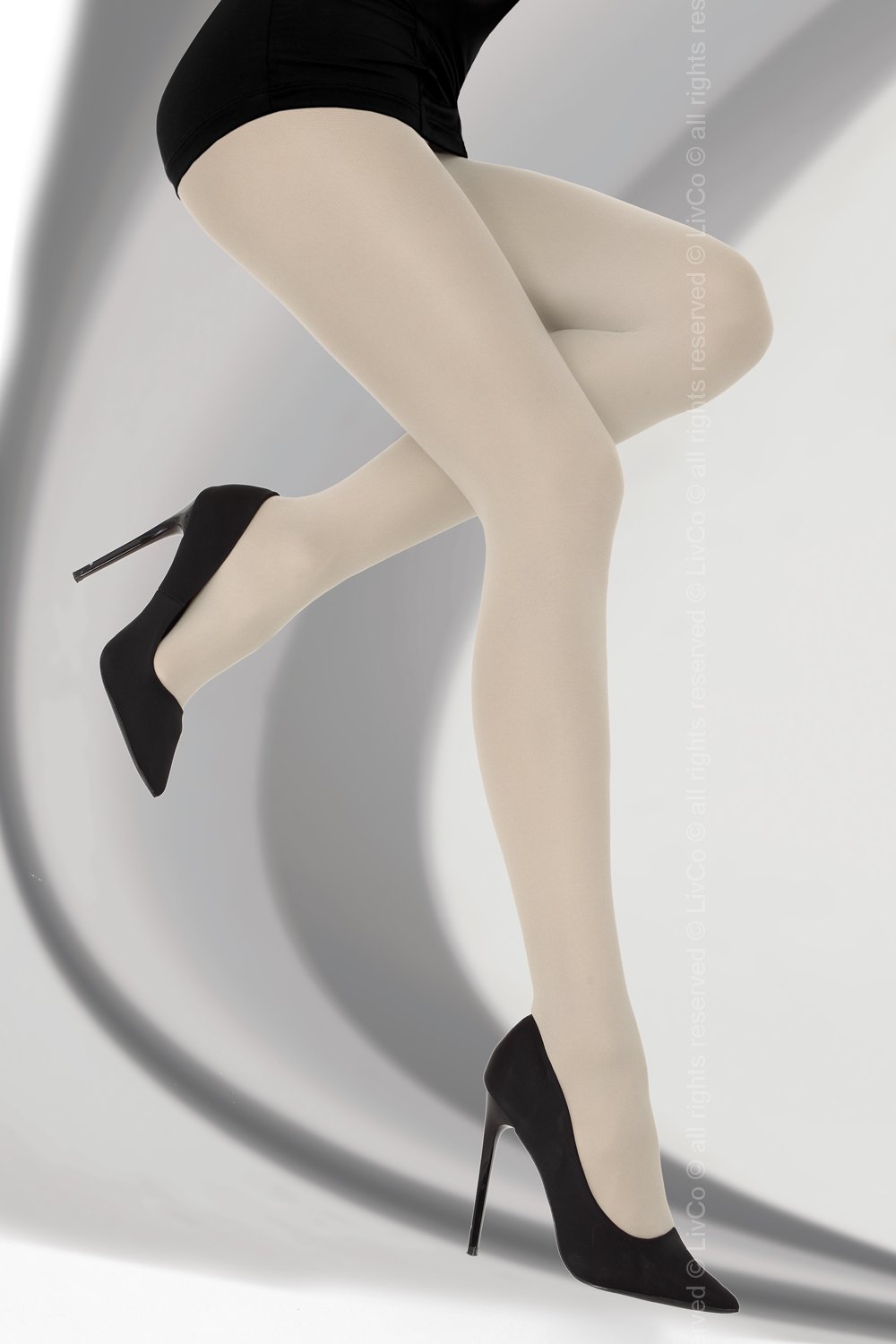 Rajstopy Model Marcela 40 DEN Linen - Livia Corsetti Fashion Beżowy Damska
