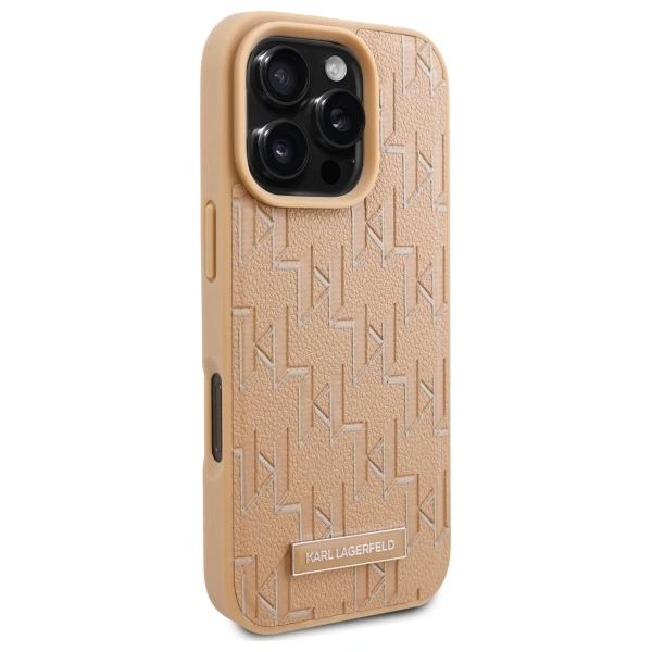 Karl Lagerfeld KLHMP16XPKHPORPE Apple iPhone 16 Pro Max hardcase Hot Stamp Magsafe beige