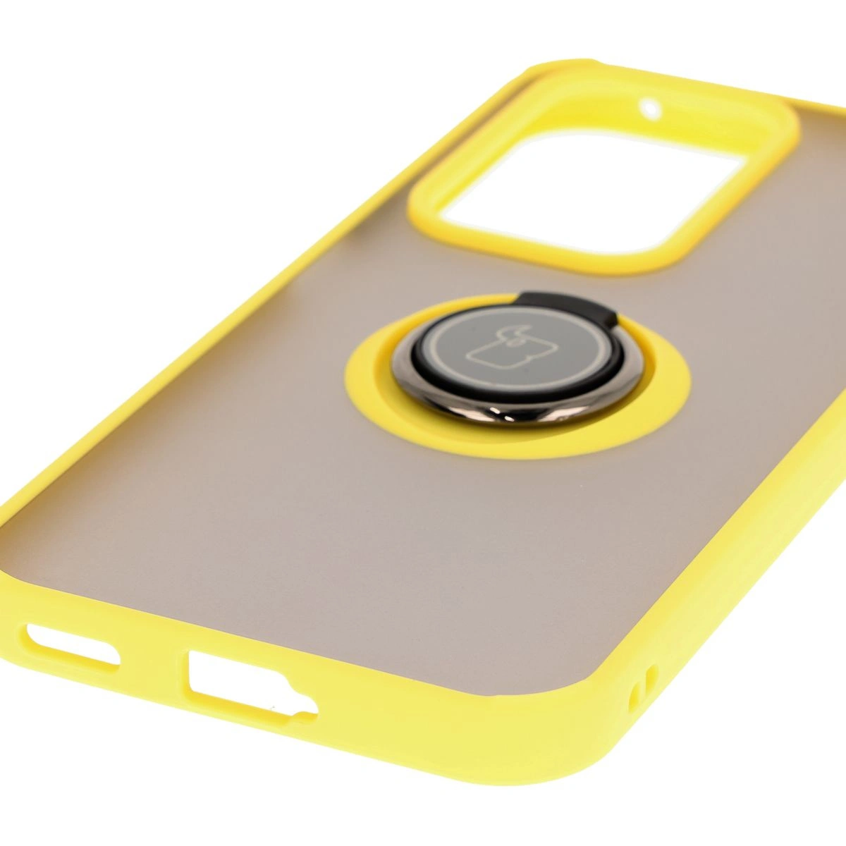 Bizon Case Hybrid Ring Honor 200 Lite smoky with a yellow frame