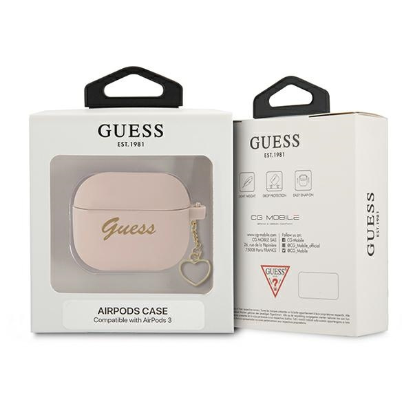 Guess GUA3LSCHSP Apple AirPods 3 cover pink Silicone Charm Collection