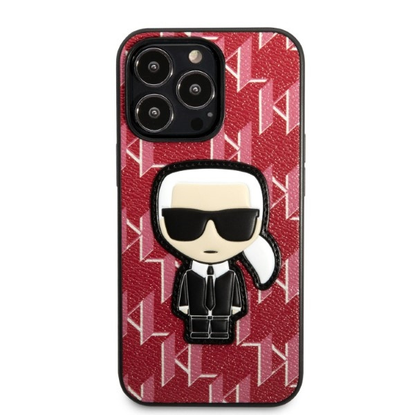 Karl Lagerfeld KLHCP13LPMNIKPI Apple iPhone 13 Pro hardcase red Monogram Ikonik Patch
