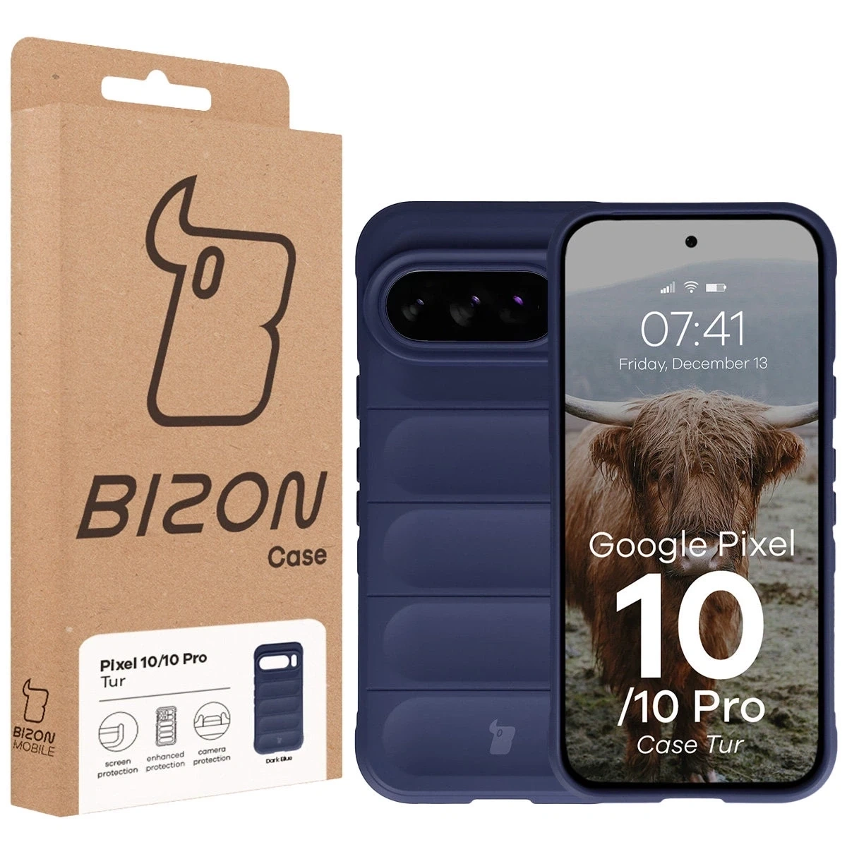 Pancerne etui Bizon Case Tur do Google Pixel 10 / 10 Pro granatowe