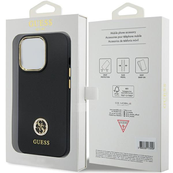 Guess GUHCP13LM4DGPK Apple iPhone 13/13 Pro hardcase Silicone Logo Strass 4G black