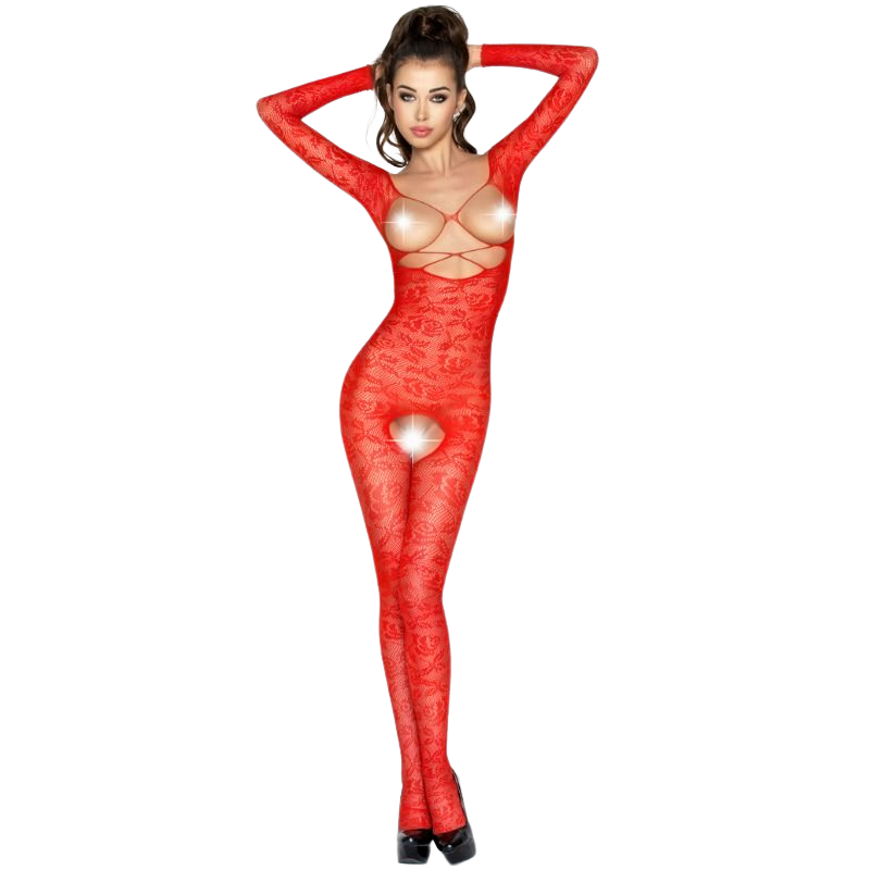 PASSION WOMAN BS031 RED BODYSTOCKING ONE SIZE