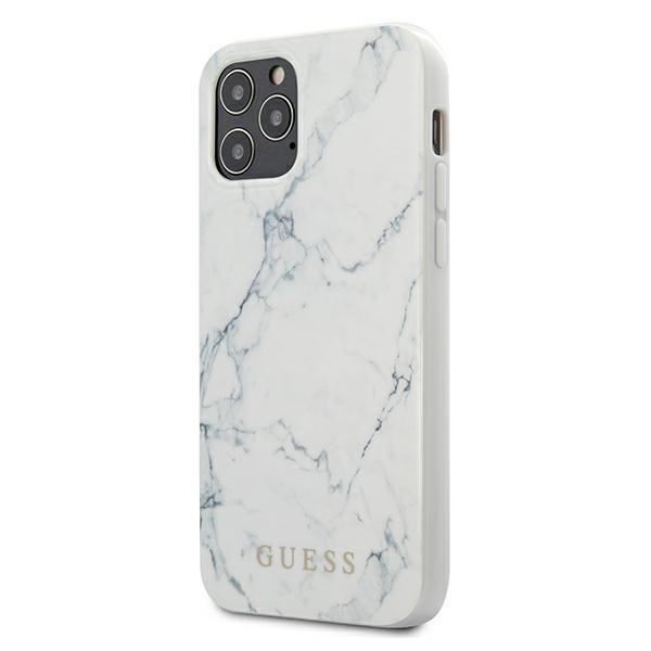 Guess GUHCP12SPCUMAWH Apple iPhone 12 mini white hardcase Marble